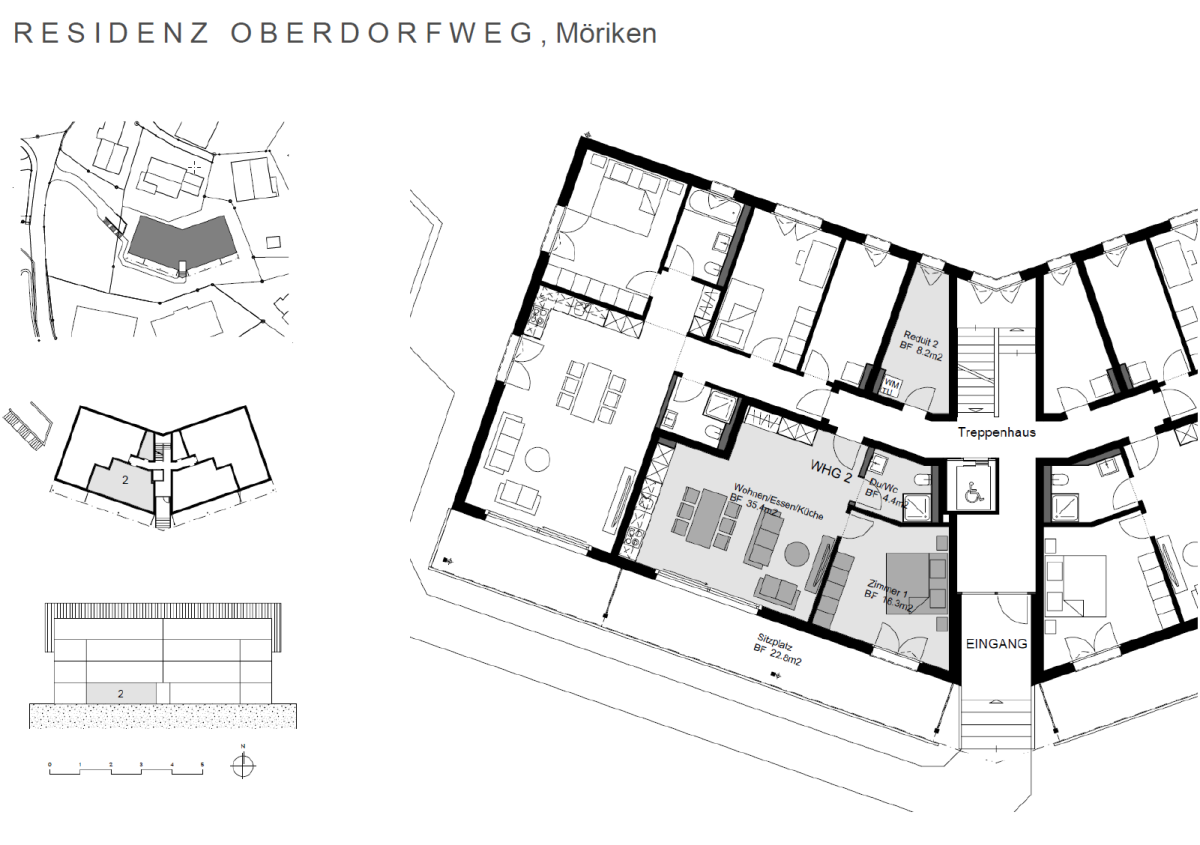 Plan Erdgeschoss 2 ½-Zimmer-Wohnung 2